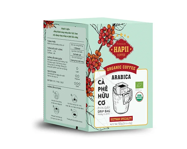 Cafe phin giấy VIET SPECIALTY - Cà phê túi lọc đặc sản Arabica Cầu Đất hộp 10 gói