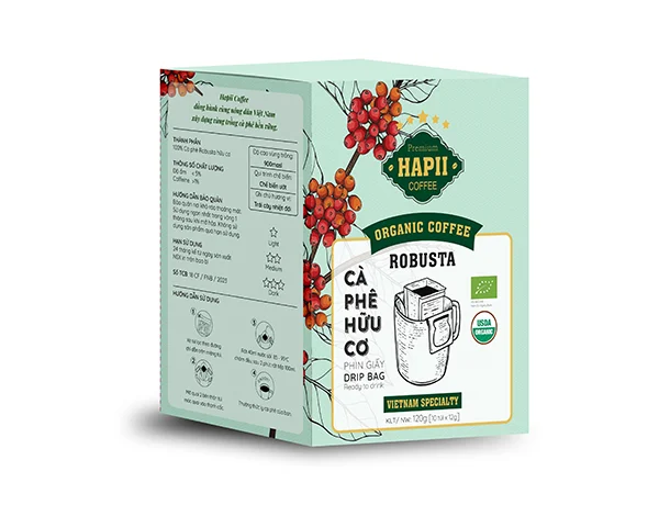 Cafe phin giấy VIET SPECIALTY - Cà phê túi lọc đặc sản Arabica Cầu Đất hộp 10 gói
