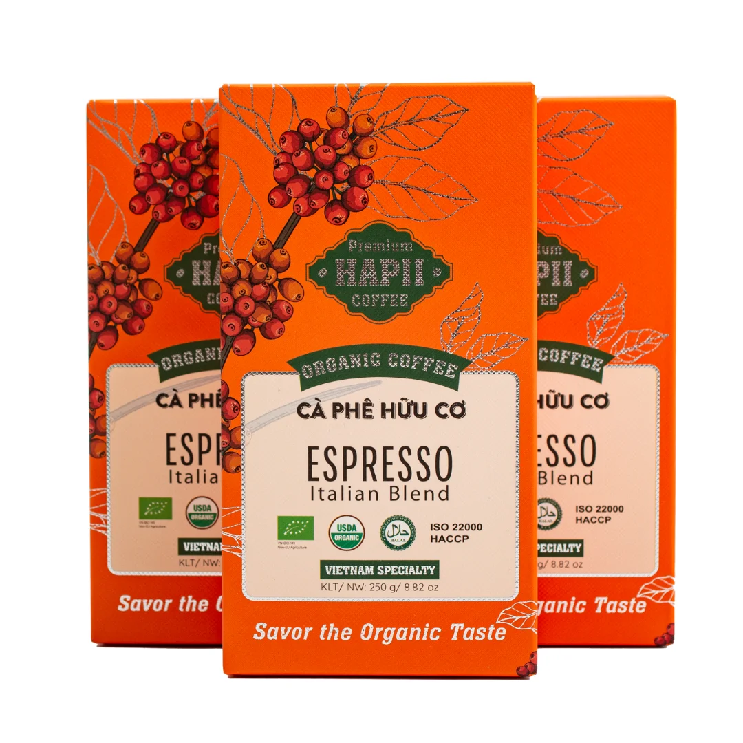 Cà phê hữu cơ Espresso Italian 250g